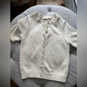Sézane Elegant Cream Button-Up Sweater